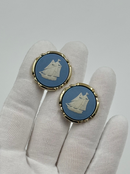 Запонки «Парусник» Wedgwood by Stratton