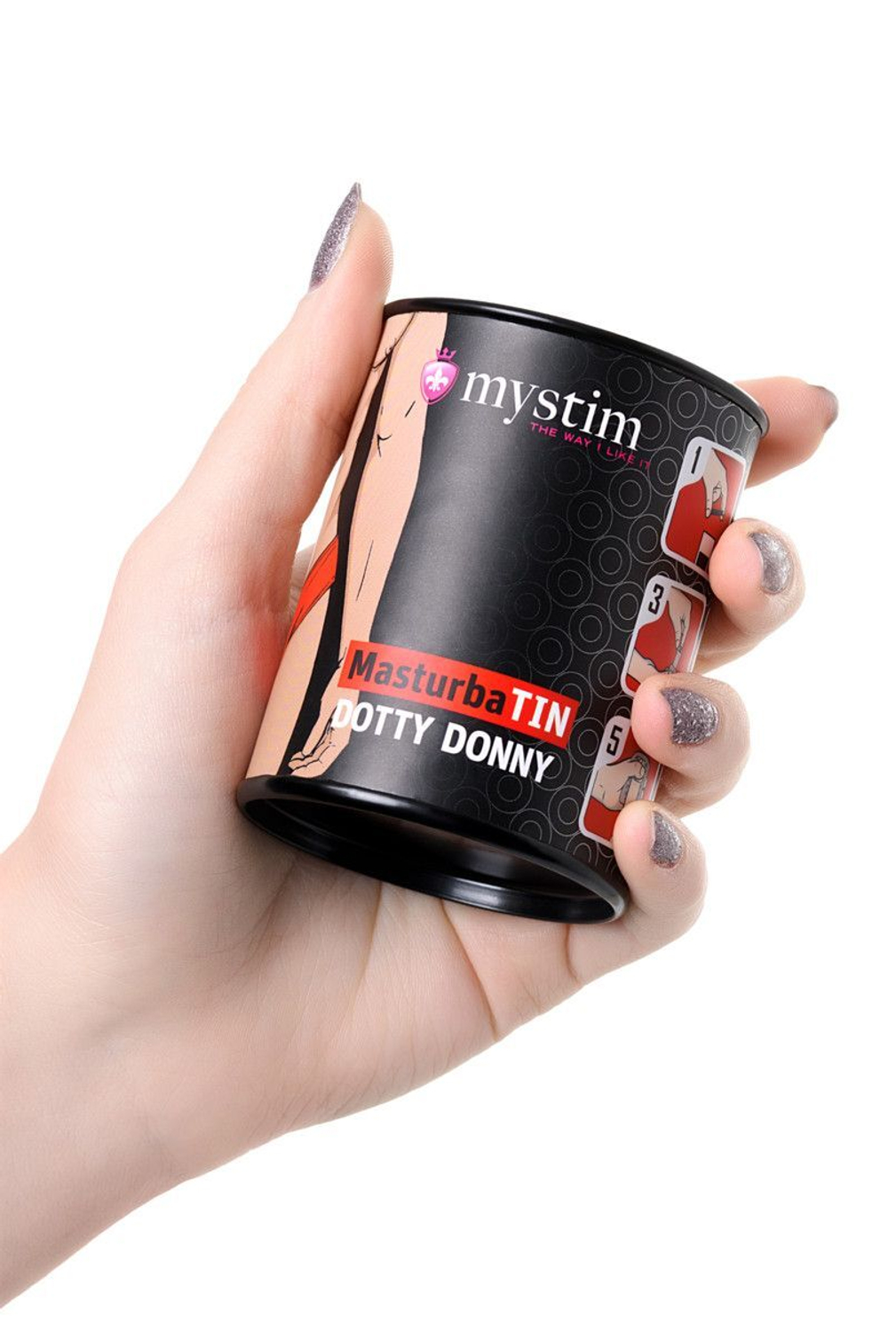 Компактный мастурбатор MasturbaTIN Dotty Donny (Цвет: белый)