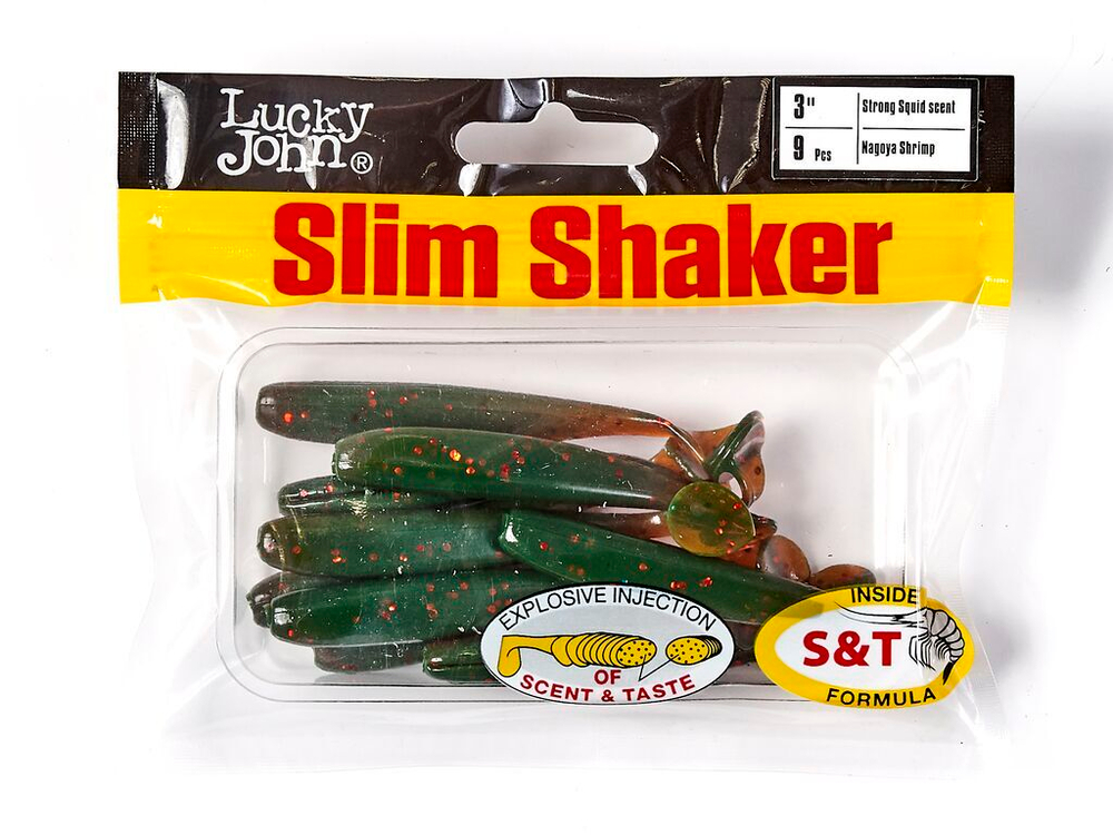 Виброхвосты съедобные LJ Pro Series SLIM SHAKER 3in (7,6 см), цв. 085, 9 шт.