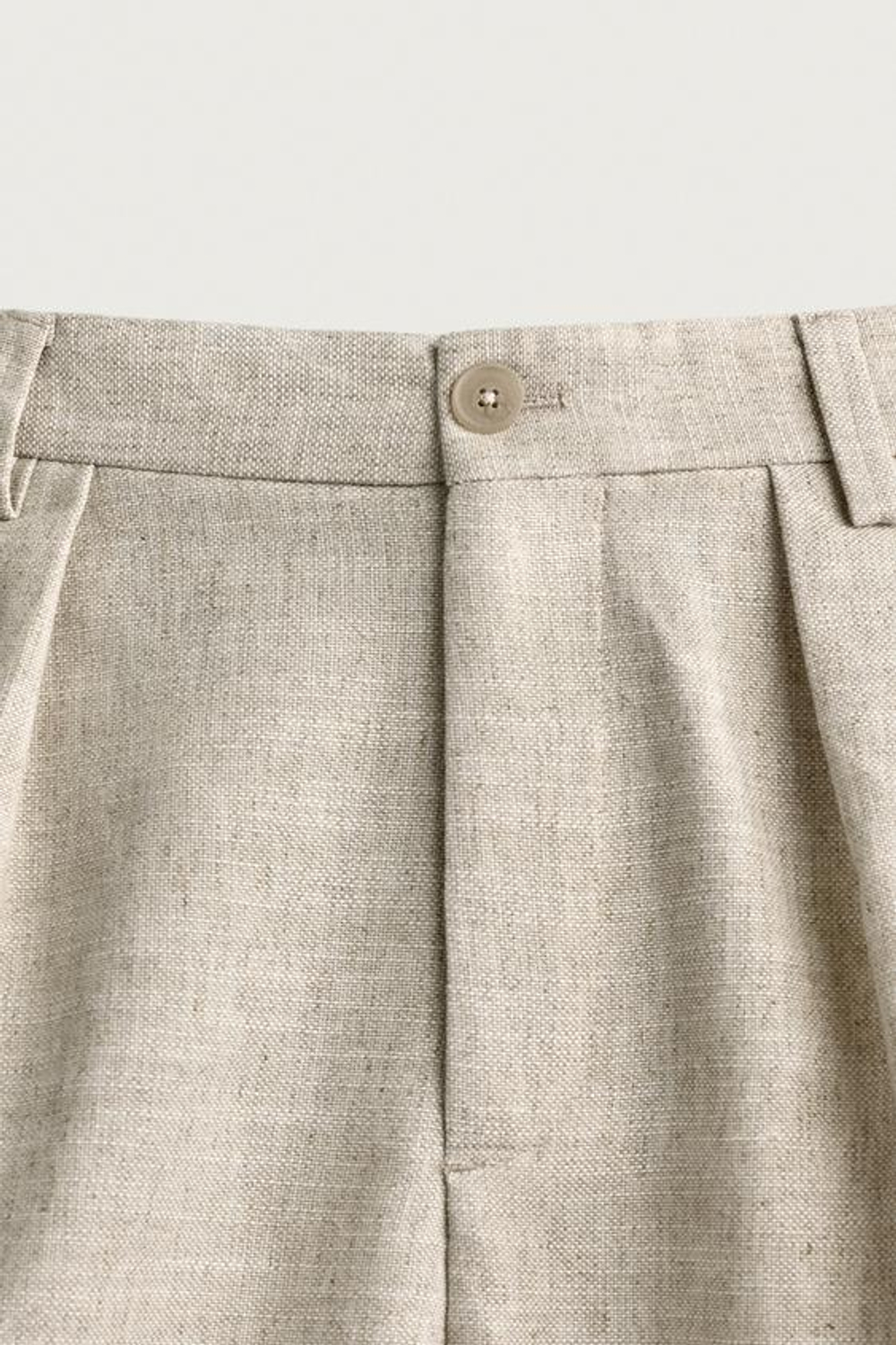 ZARA БРЮКИ RELAXED FIT СО СКЛАДКАМИ, СВЕТЛО-БЕЖЕВЫЙ