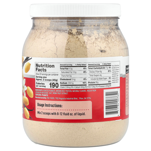 PB2 Foods, Performance, протеин арахиса, ваниль, 907 г (2 фунта)