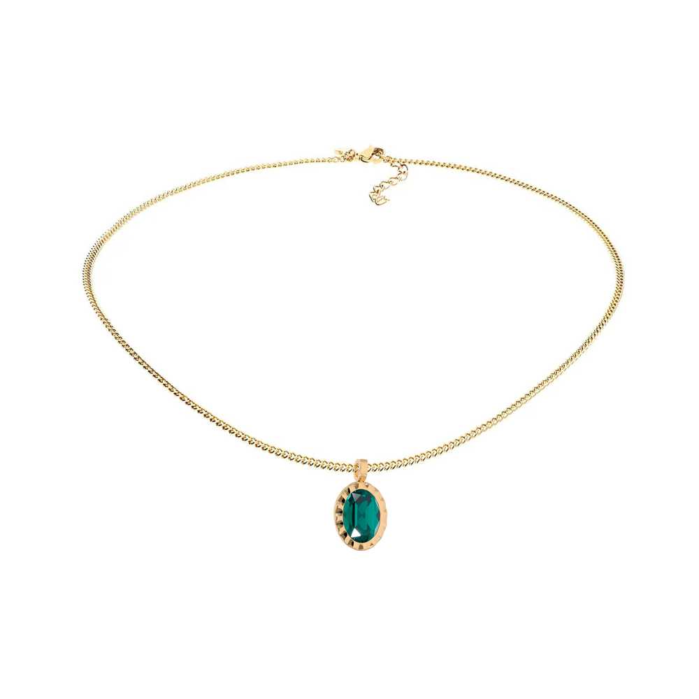 Колье Qudo TIVOLA UNICA big (G/P) Emerald 3 cm 420549