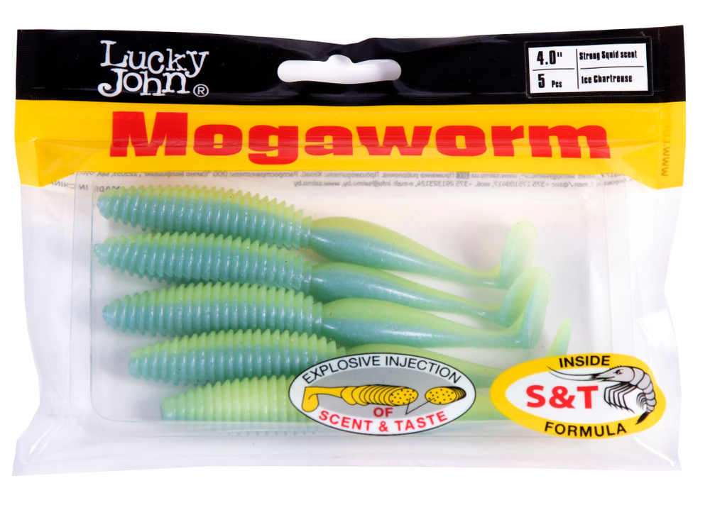 Виброхвосты съедобные LJ Pro Series MegaWorm 4,0in (10,16 см), цв. T57, 5 шт.