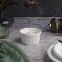 Соусник 30 мл d 5,6 см h3,3 см круглый Рамекин рельефный белый фарфор P.L. Proff Cuisine [16]