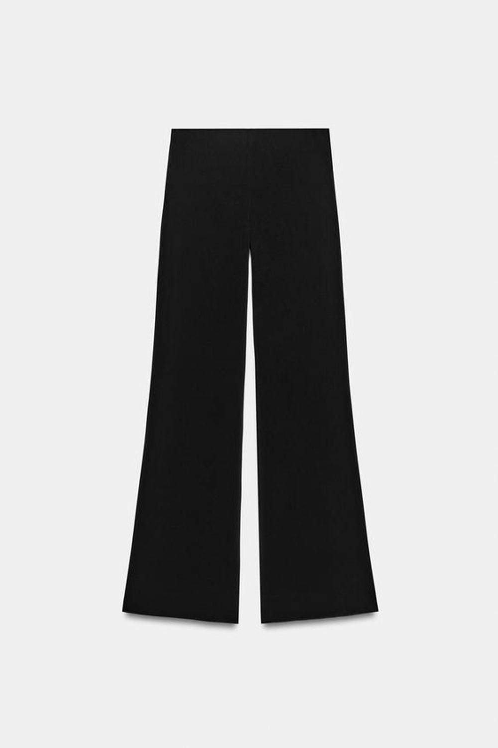 ZARA ЭЛАСТИЧНЫЕ БРЮКИ С ШИРОКИМИ ШТАНИНАМИ, ЧЕРНЫЙ