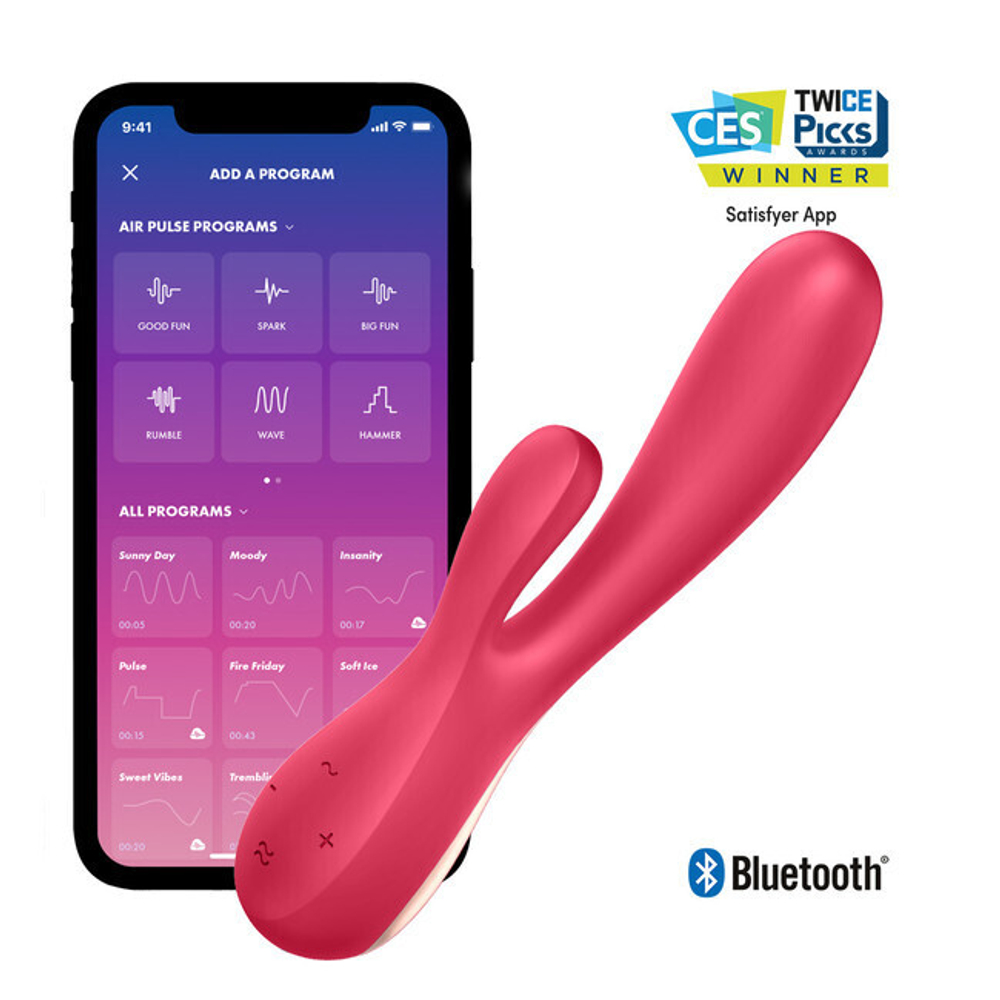 Нереалистичный вибратор Satisfyer Mono Flex, красный (Цвет: красный)