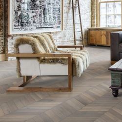 Инженерная доска Kahrs Дуб Шеврон серый  GREY