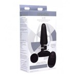 Анальная пробка с эффектом римминга Rimmers Slim R Smooth Rimming Plug with Remote, черный, 14х4.4 см