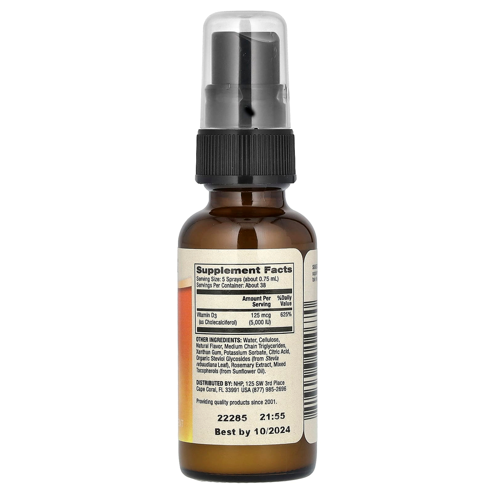 Dr. Mercola, Vitamin D3 Sunshine Mist, спрей с витамином D3, с натуральным апельсиновым вкусом, 29 мл (0,98 жидк. унции)