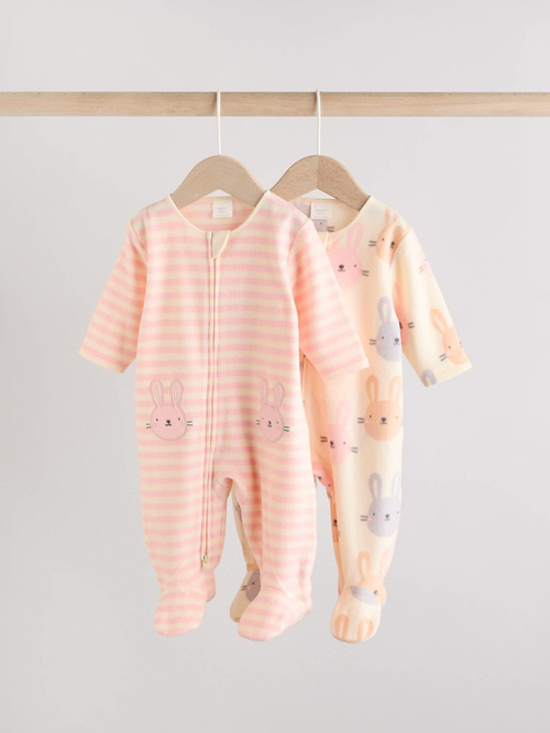 Комбинезон / Cлип для малышей флисовый Next AW2-306, 2 шт., Розовый