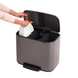 Мусорный бак Bo Pedal Bin 3x11л Brabantia Платиновый