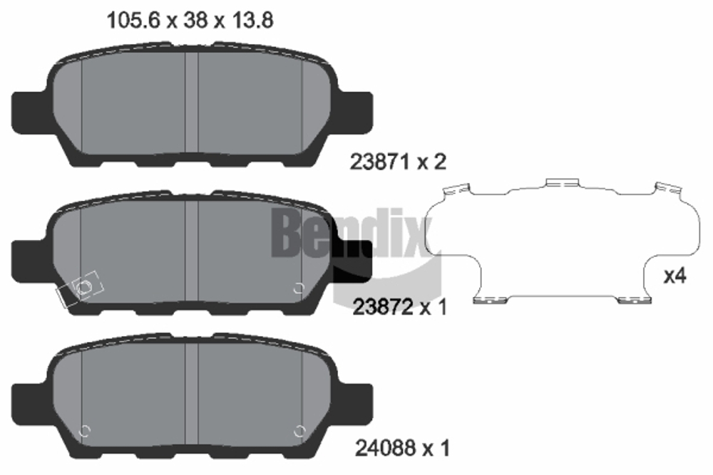 BENDIX Braking - BPD1071-BEN - Brake Pad Set, disc brake