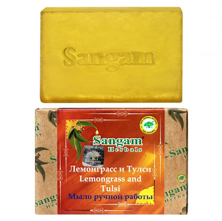 Мыло Sangam Herbals с глицерином Лемонграсс и Тулси Lemongrass and Tulsi 100 г