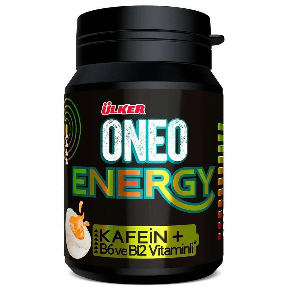 Жевательная резинка Ulker Oneo Energy с кофеином и витаминами B6 и B12 без сахара 44 г