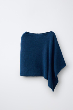 ZARA НАКИДКА ИЗ ТОНКОГО ТРИКОТАЖА, УТИНО-СИНИЙ