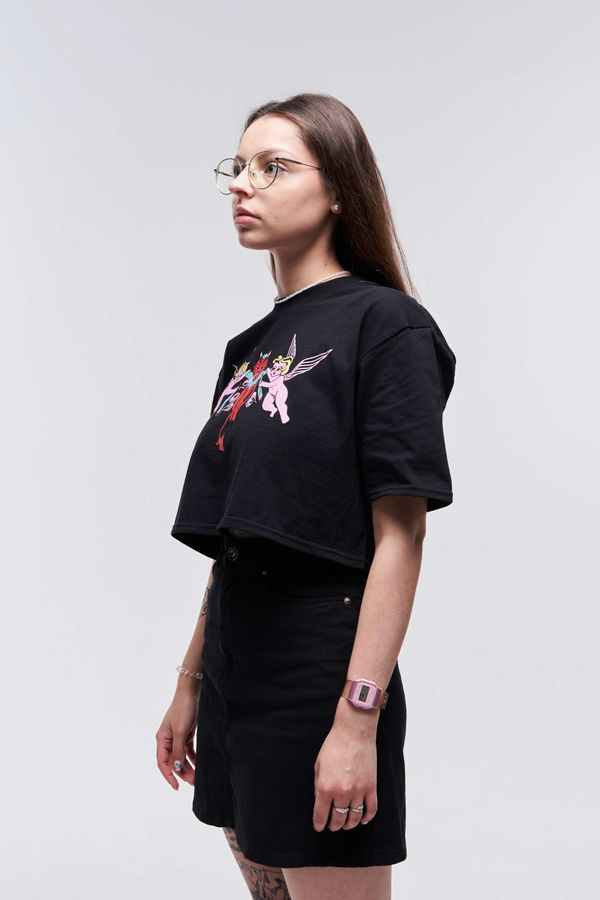 Футболка Crop Top Angels черный - фото 2