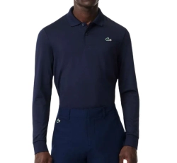 Мужская теннисная футболка с длинным рукавом Lacoste Regular Fit Ultra Dry Long Sleeved Golf - midnight blue