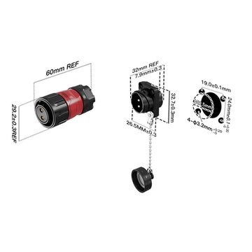 Водонепроницаемый разъем Cnlinko YM-20 5Pin Male+Female IP68