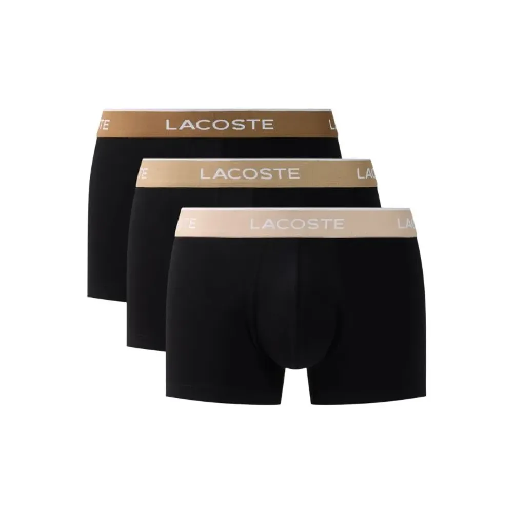 Мужские спортивные боксеры Lacoste Stretch Cotton Trunks 3P - black