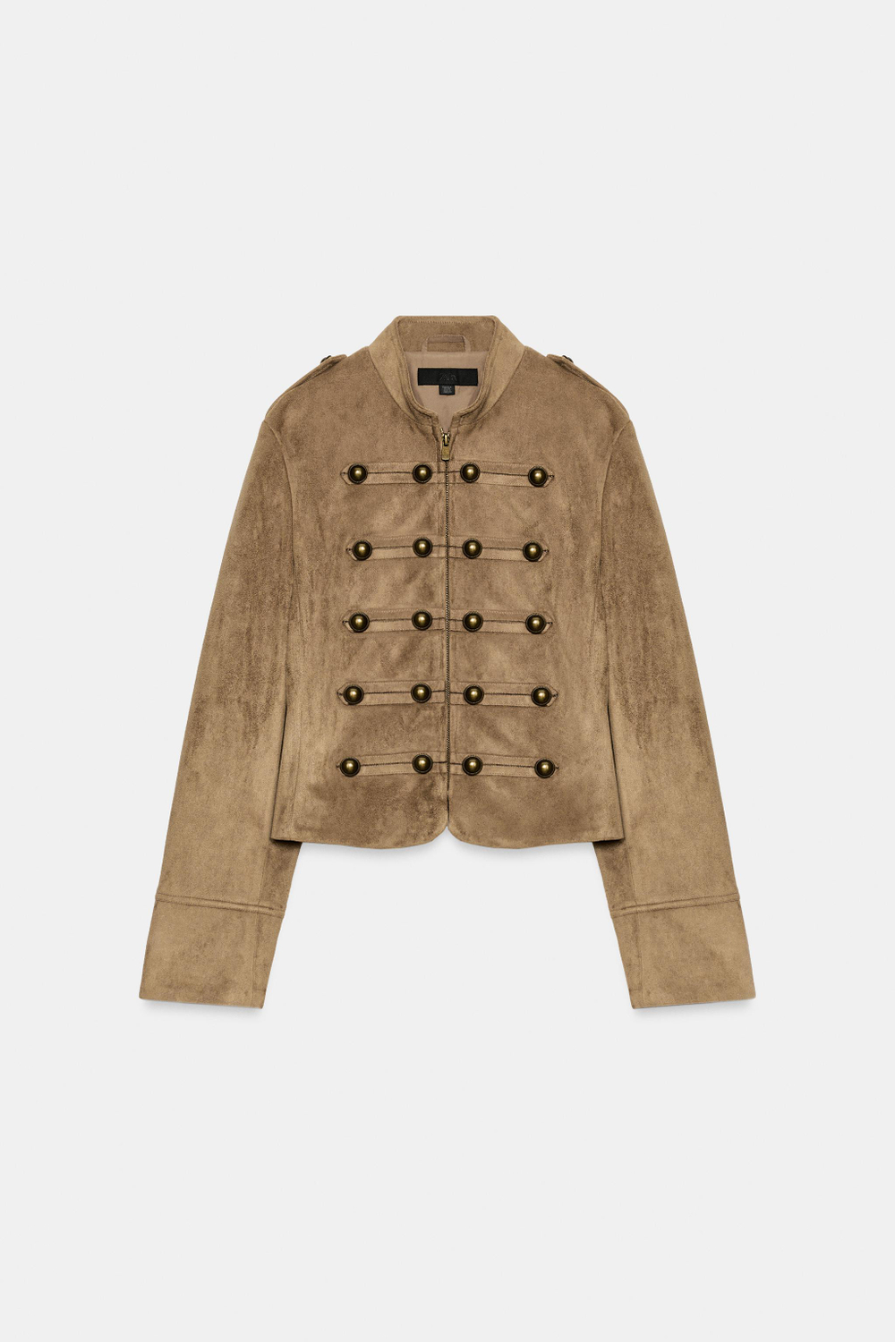 ZARA КУРТКА ИЗ ИСКУССТВЕННОЙ ЗАМШИ С ЗАСТЕЖКАМИ ТОГГЛ, РЫЖЕВАТО-КОРИЧНЕВЫЙ