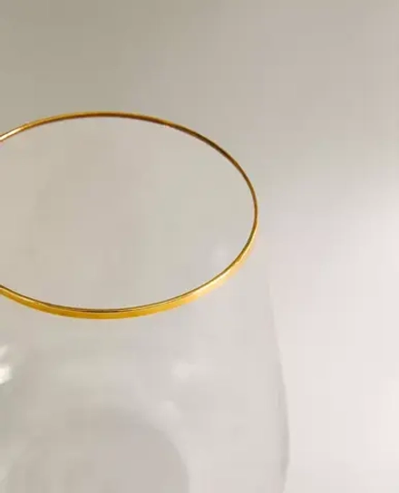 ZARA HOME СТАКАН BOHEMIA CRYSTAL С ЗОЛОТИСТОЙ КРОМКОЙ, ЗОЛОТИСТЫЙ
