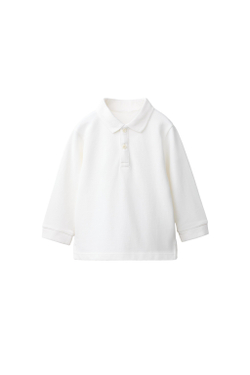 ZARA ОДНОТОННОЕ ПОЛО ИЗ ТКАНИ ПИКЕ, БЕЛЫЙ