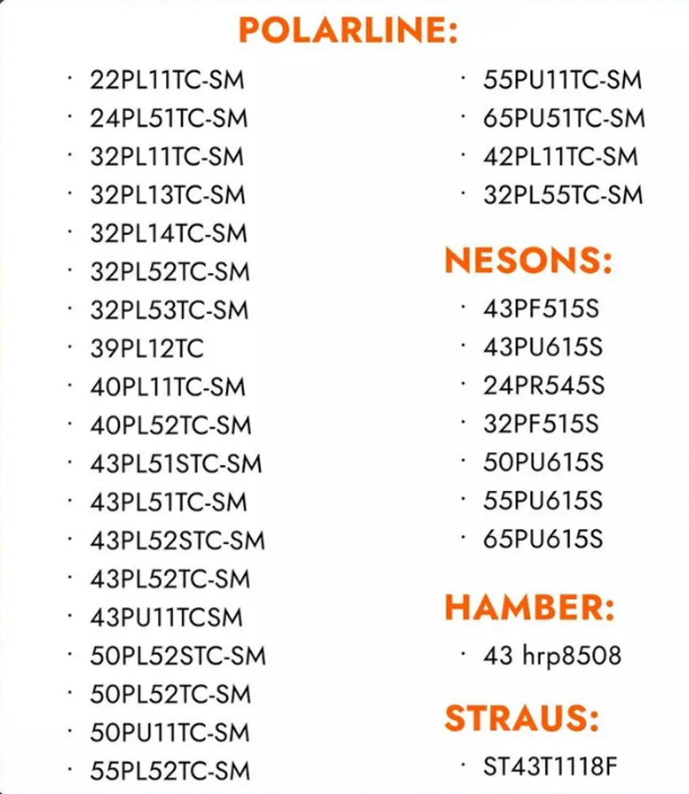 Пульт для телевизоров ПДУ HAMBER AKAI POLAR SHIVAKI Lumus Erisson Nesons Polarline Straus Polar Samtron Shivaki 2200-EDR0xxxx HOB1540