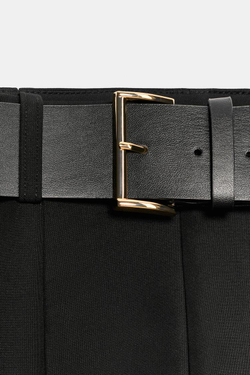 ZARA ЛЕГИНСЫ С ПОЯСОМ, ЧЕРНЫЙ