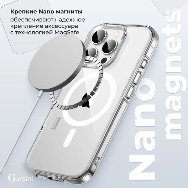 Чехол силиконовый Gurdini Alba Series для iPhone 16 Pro Max Прозрачный
