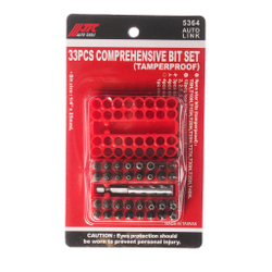 Набор бит 1/4" TORX, HEX, SPANNER с магнитным держателем 33 предмета в боксе JTC