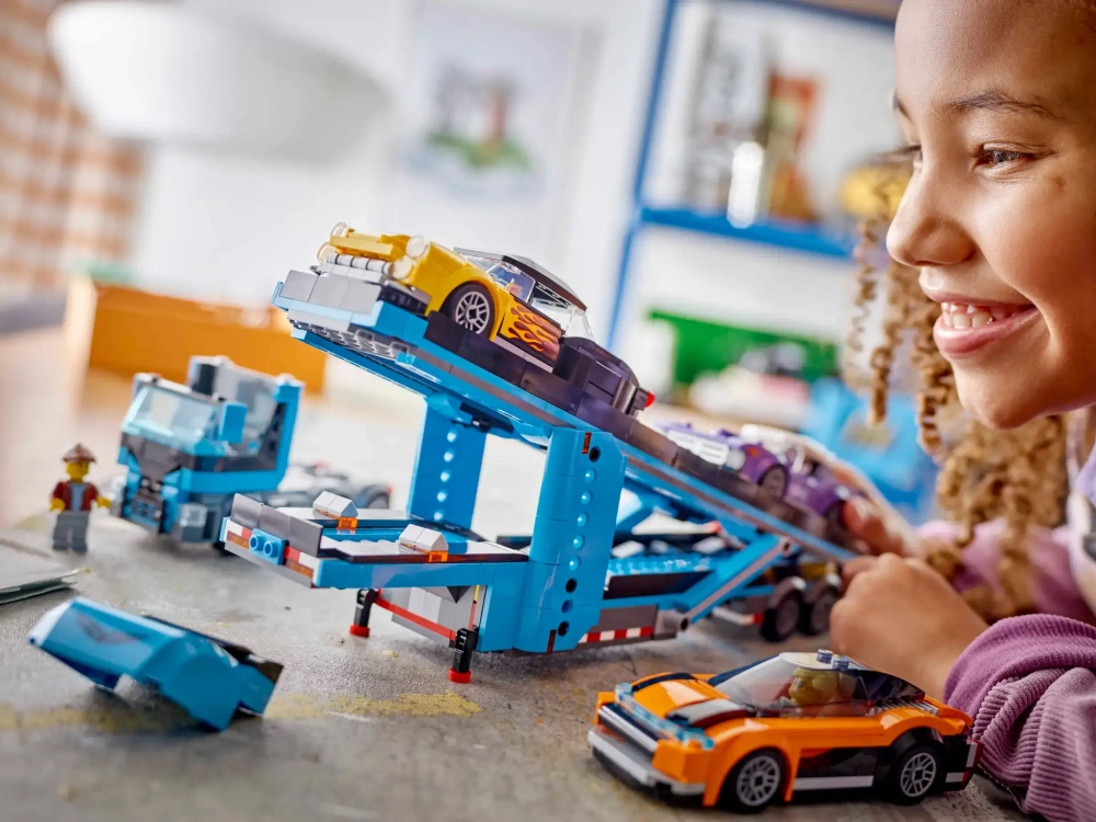 Конструктор LEGO City 60408 Грузовик-автовоз со спортивными автомобилями