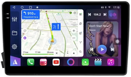 Магнитола для SsangYong Actyon 1 2005-2010, Kyron, Actyon Sports 2006-2016 - FarCar S500-TS18 монитор 9.5" QLED на Android 14, CarPlay, 4G SIM-слот
