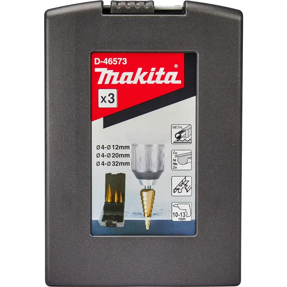 Набор ступенчатых свёрл HSS-TiN Makita D-46573