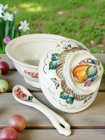 Сахарница с ложкой из фаянса Виноградный сад