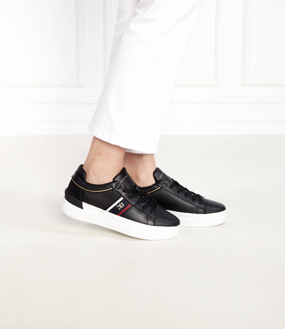 Кожаные кроссовки corp webbing court Tommy Hilfiger - черный(FW0FW07387)