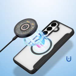 Чехол книжка черного цвета с поддержкой MagSafe для Samsung Galaxy S26, серия Skin X Pro Series от Dux Ducis