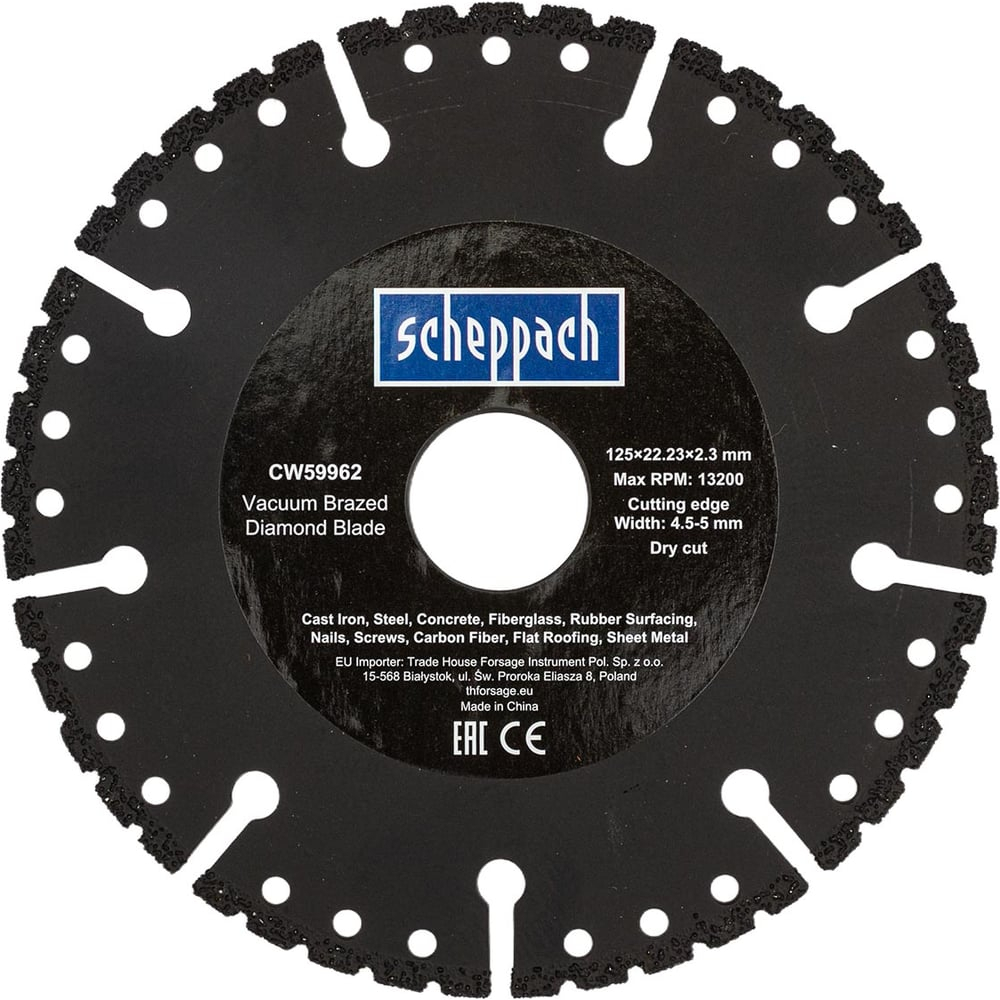 Круг отрезной Scheppach 125х22.23х2.3мм Sch-CW59962(62956)