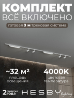 Комплект трековый Hesby Lighting No5 однофазная накладная Skylite HSBL_kompl_S005_NI3W4K