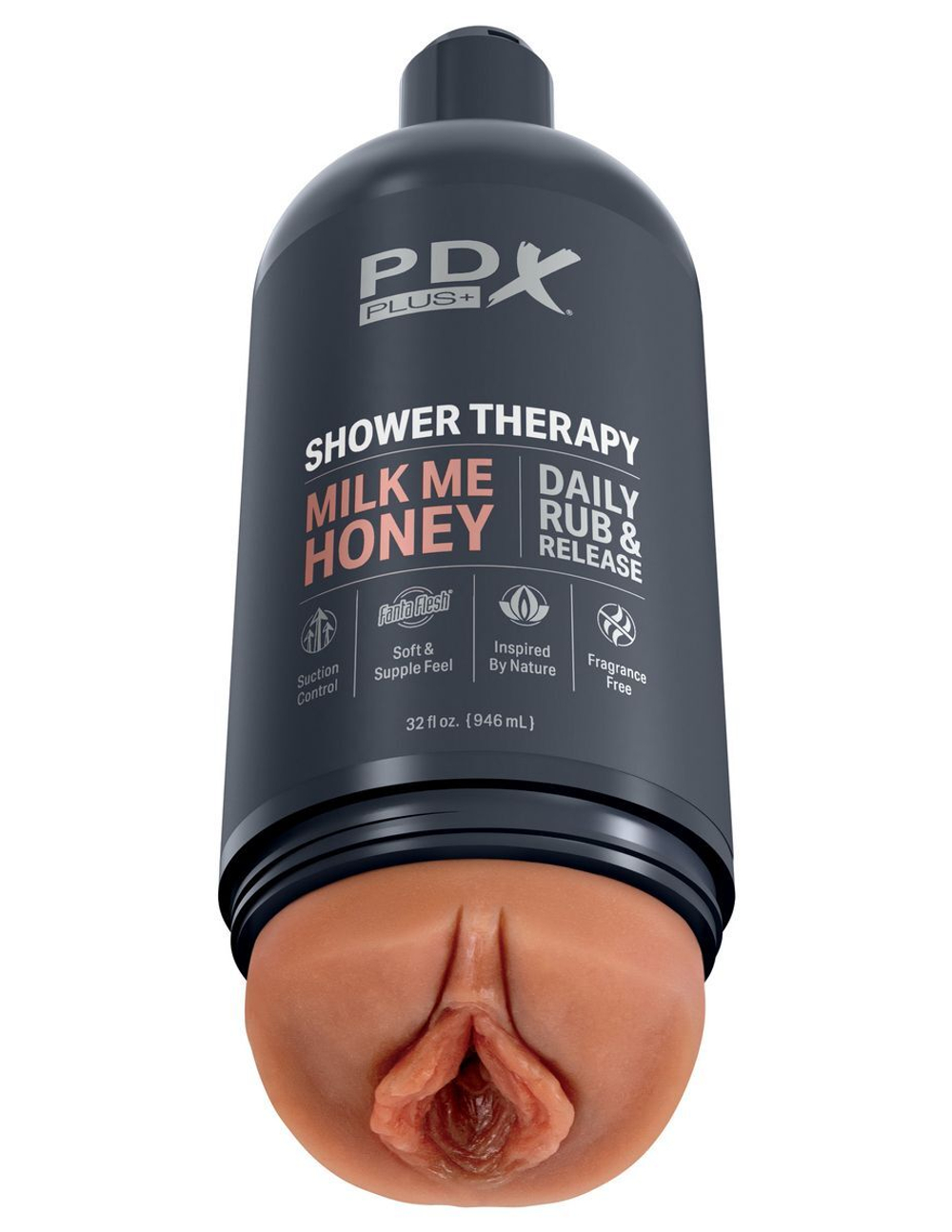 Мастурбатор-вагина цвета карамели Shower Therapy Milk Me Honey (Цвет: карамель (темно-бежевый))