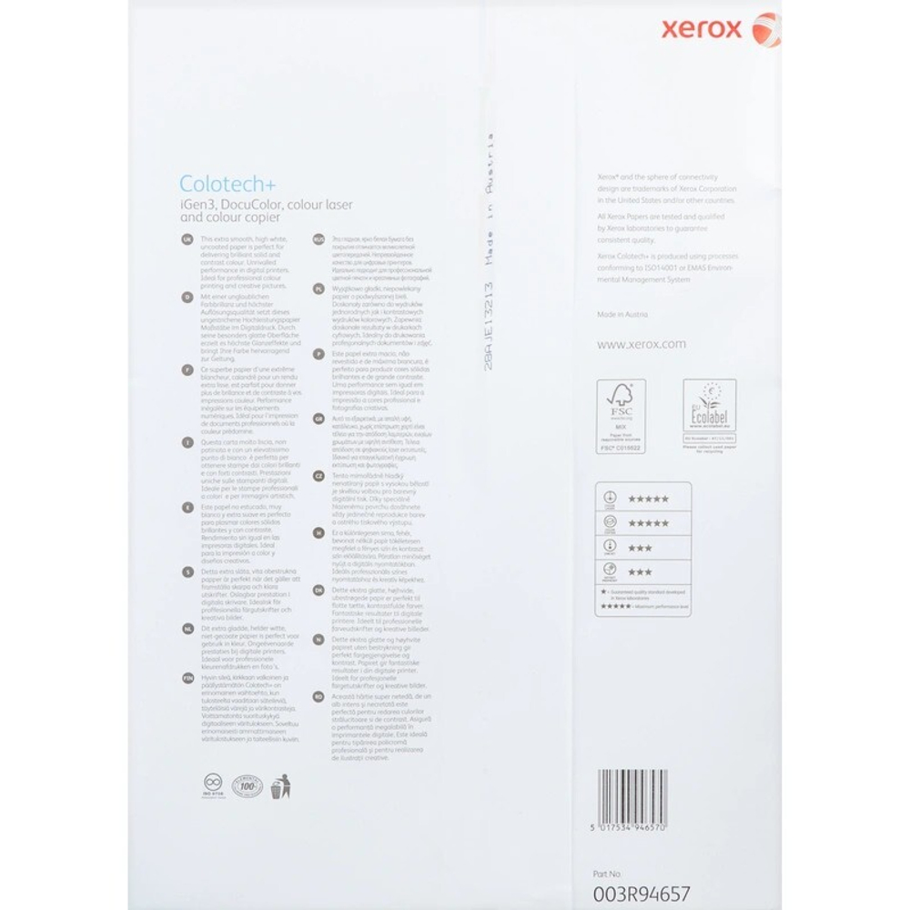 Бумага XEROX Colotech Plus Blue, 160г, A3, 250 листов (кратно 5 шт)