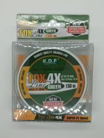 Шнур плетеный Fox Line Green, 0.12mm, 150m суперпрочный, разрывная нагрузка 6,7 кг