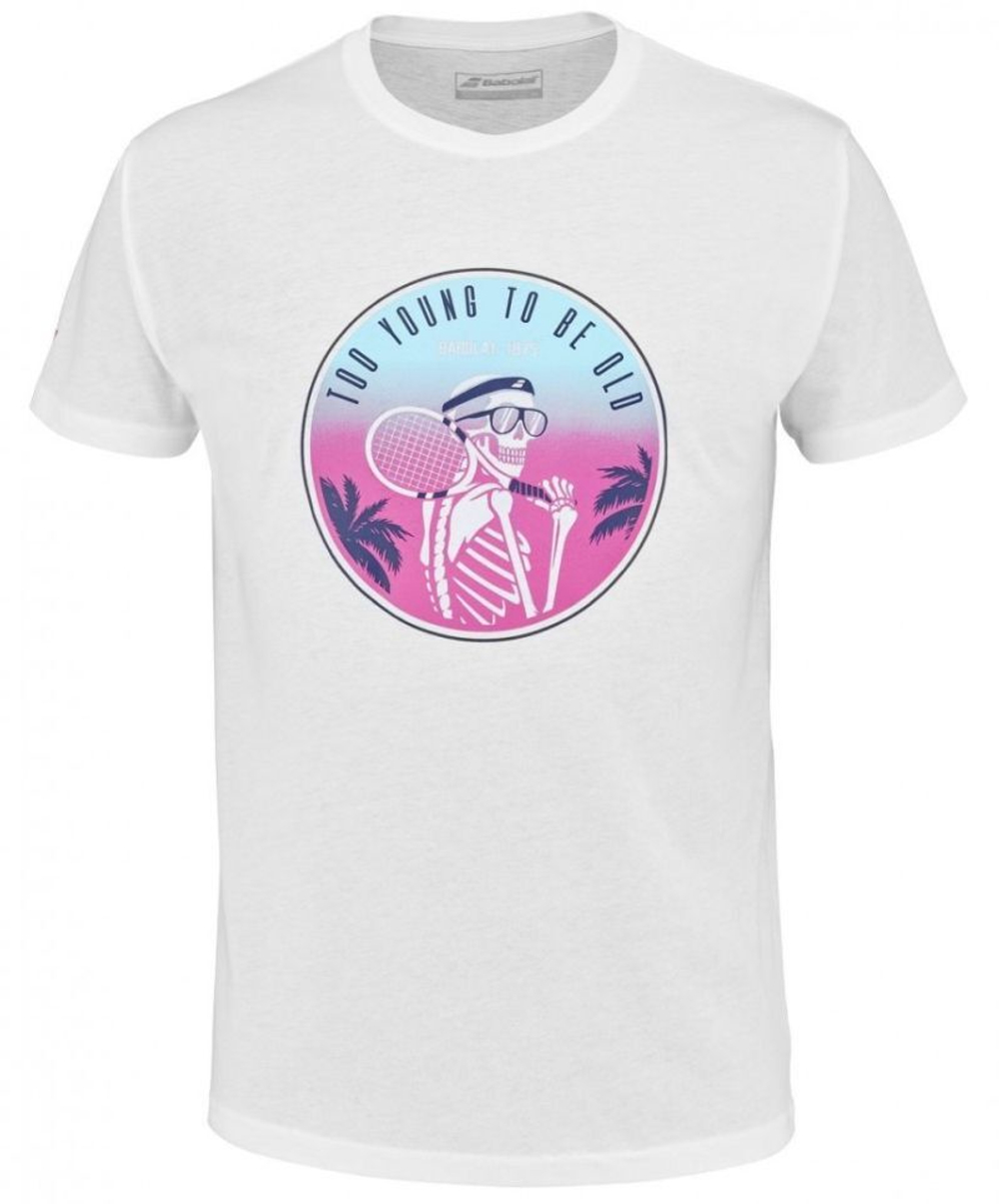 Мужская теннисная футболка Babolat Exercise Message Tee Men - white