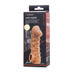 Телесная закрытая насадка 15,6см с пучками шишечек Kokos Cock Sleeve 009 Size M