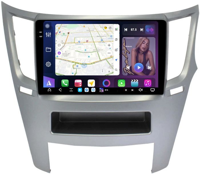 Магнитола для Subaru Legacy 5, Outback 4 2009-2014 (правый руль) - FarCar S500-TS20 монитор 9.5" 2K QLED на Android 14, Быстрейшая, CarPlay, 4G SIM-слот