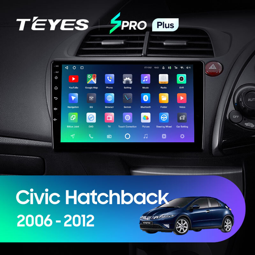 Teyes SPRO Plus 9" для Honda Civic Hatchback 2006-2012 (прав)