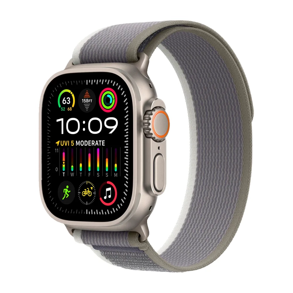 Умные часы Apple Watch Ultra 2 GPS + Cellular, 49mm, Trail Loop S/M, Green/Gray (Зеленый / Серый)