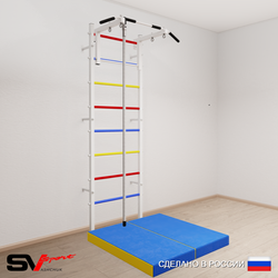 Шведская стенка Sv Sport усиленная 6094 (Турник стандарт/Канат/Мат 1м)