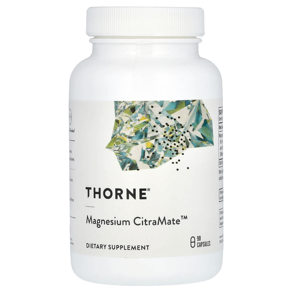Thorne, Magnesium CitraMate, цитрат и малат магния, 90 капсул (135 мг в 1 капсуле)