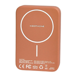 Powerbank магнитный с MagSafe Keephone Peekaboo 10000mAh кожаный оранжевый