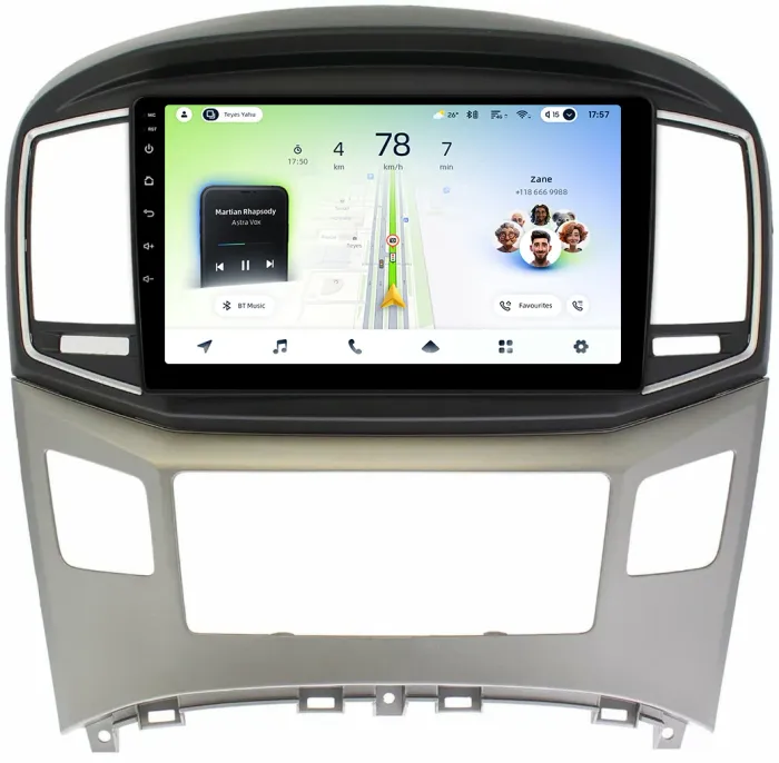 Магнитола для Hyundai H1, Grand Starex 2015-2022 (ШГУ монохром) - Teyes CC4L-DTS монитор 9" IPS, Android 14, Быстрая, Snapdragon 662, CarPlay, 4G SIM-слот